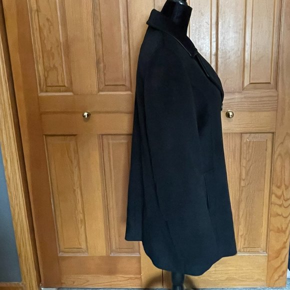 Jones New York Collection Classic Pea Coat EUC Sz 12 Black - Picture 3 of 12